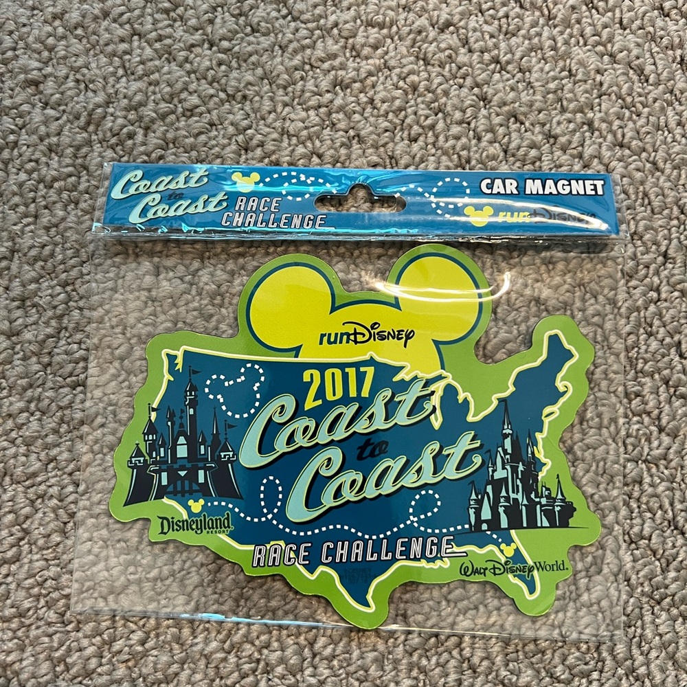 runDisney Coast to Coast Race Challenge Car Magnet